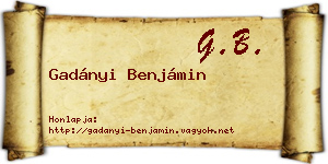 Gadányi Benjámin névjegykártya