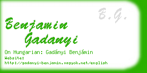 benjamin gadanyi business card